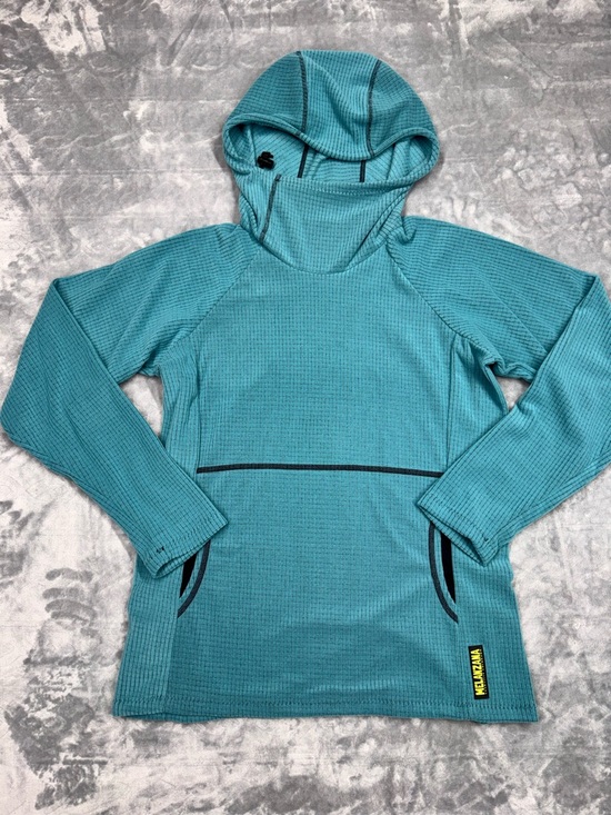 Melanzana Tops - Melanzana Women's Micro Grid Teal Hoodie